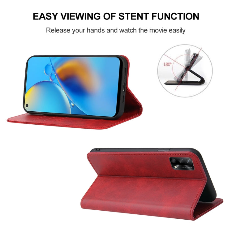 For OPPO A74 4G Magnetic Closure Leather Phone Case