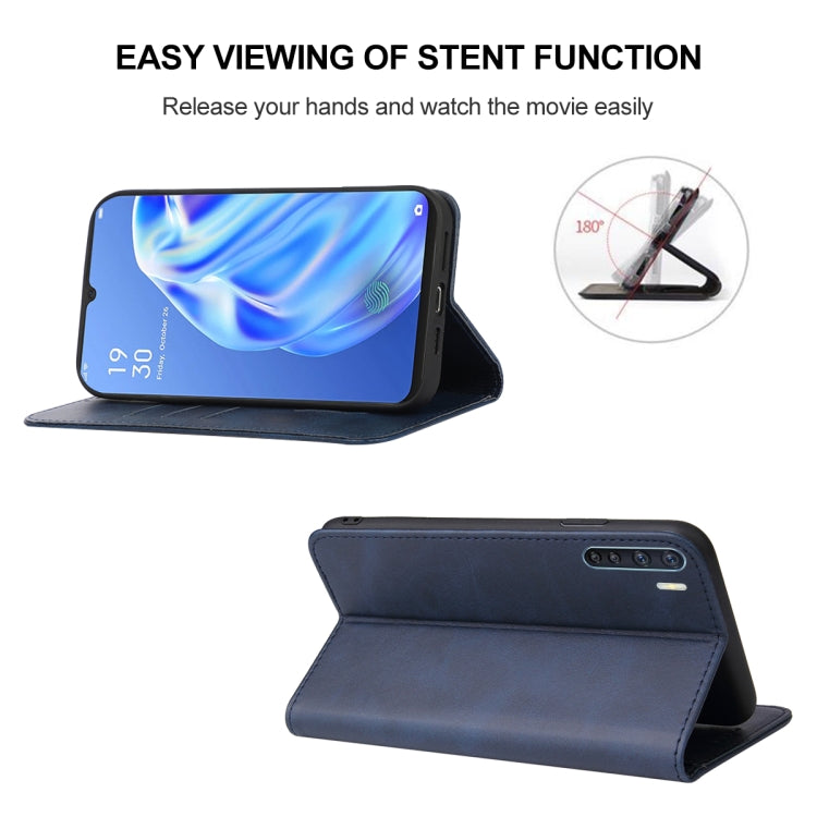 For OPPO F15 Magnetic Closure Leather Phone Case