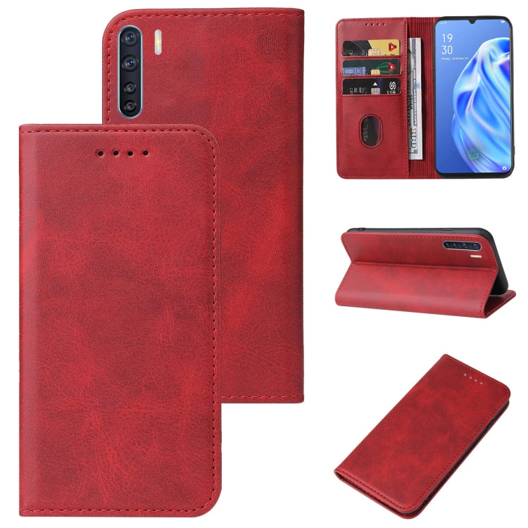 For OPPO F15 Magnetic Closure Leather Phone Case