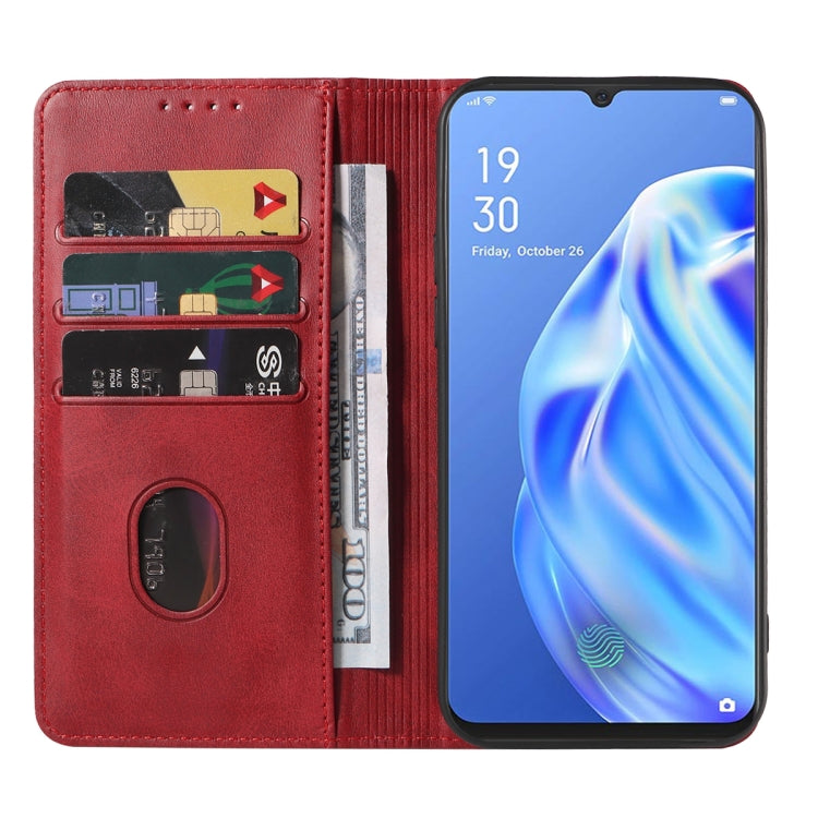 For OPPO F15 Magnetic Closure Leather Phone Case
