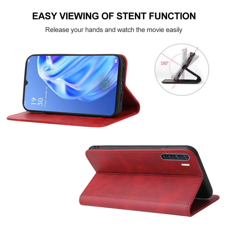 For OPPO F15 Magnetic Closure Leather Phone Case