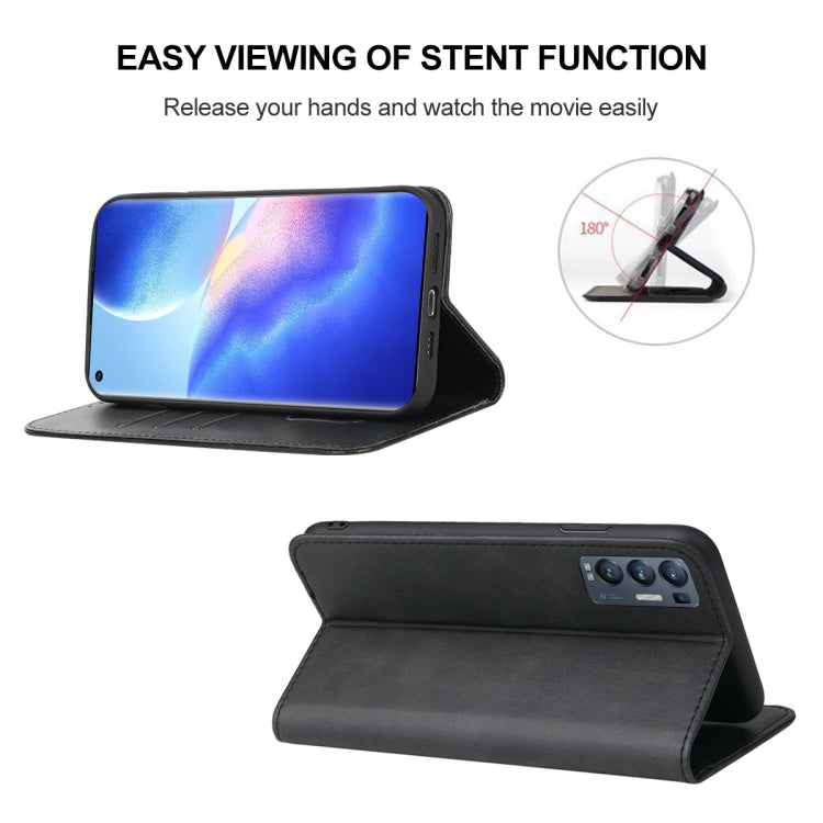 For OPPO Find X3 Neo Magnetic Closure Leather Phone Case