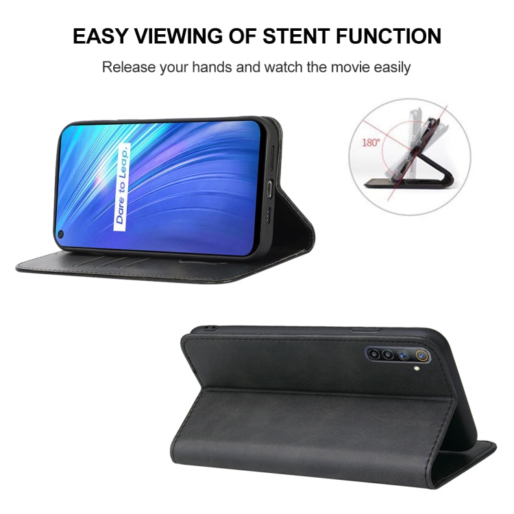 For Realme 6 Magnetic Closure Leather Phone Case
