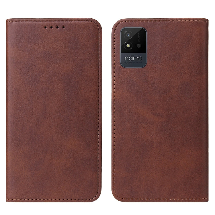 For Realme Narzo 50i Magnetic Closure Leather Phone Case