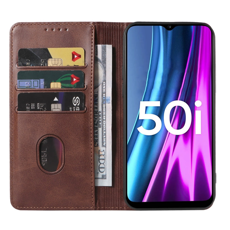 For Realme Narzo 50i Magnetic Closure Leather Phone Case