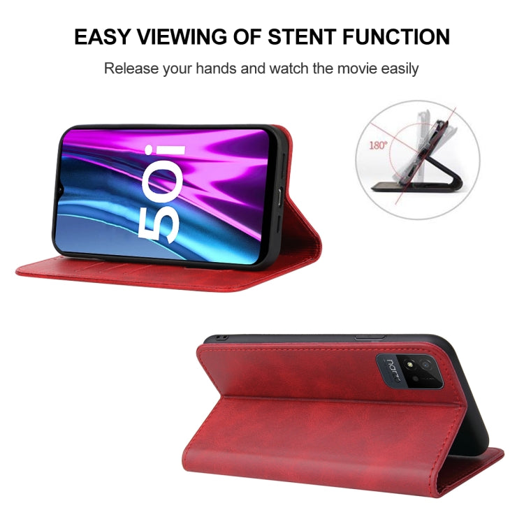 For Realme Narzo 50i Magnetic Closure Leather Phone Case