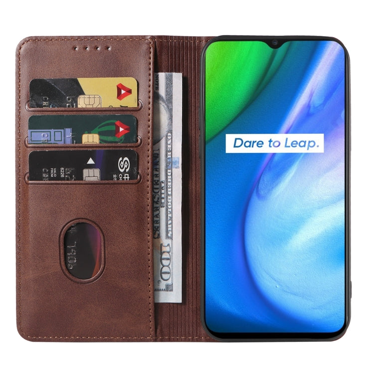 For Realme Q2i Magnetic Closure Leather Phone Case