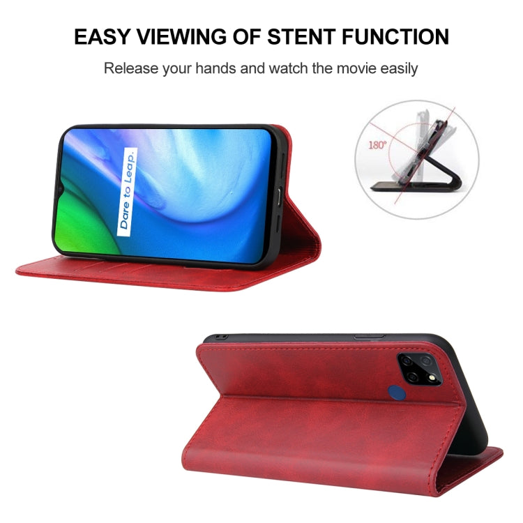 For Realme Q2i Magnetic Closure Leather Phone Case