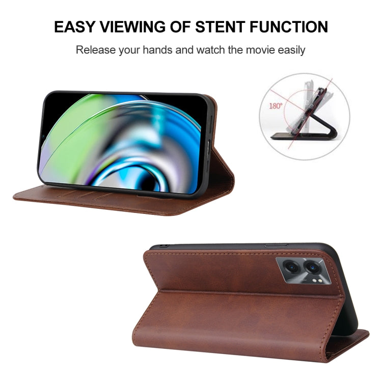 For Realme V23 Magnetic Closure Leather Phone Case