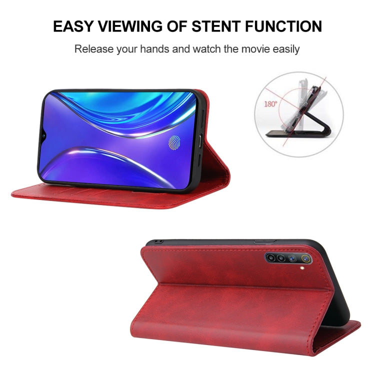 For Realme X2 Magnetic Closure Leather Phone Case