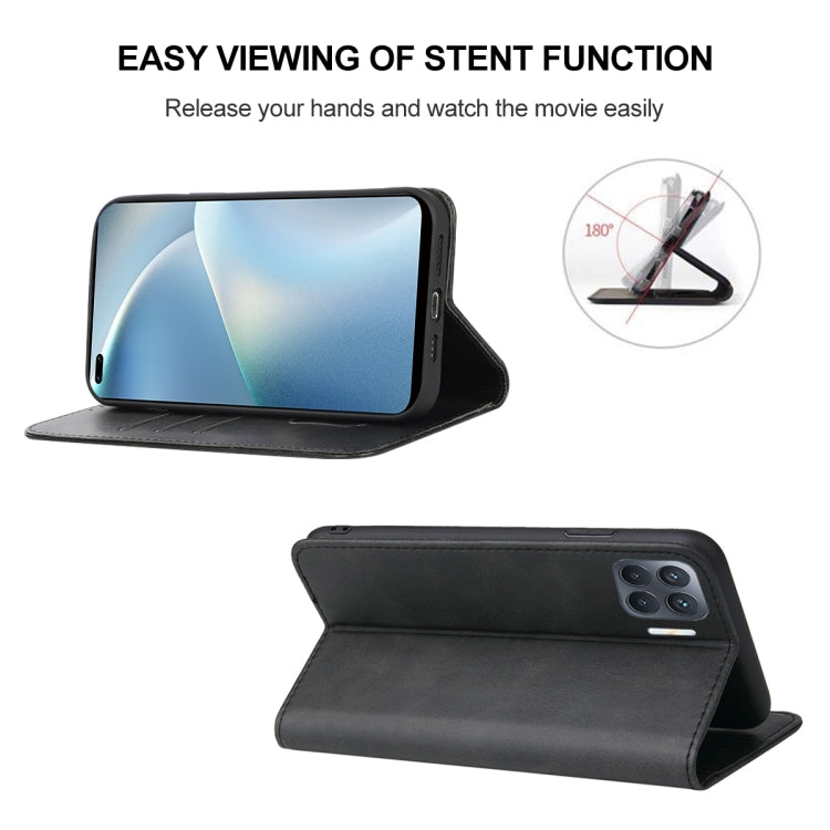 For OPPO Reno4 F Magnetic Closure Leather Phone Case