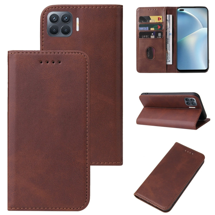 For OPPO Reno4 F Magnetic Closure Leather Phone Case