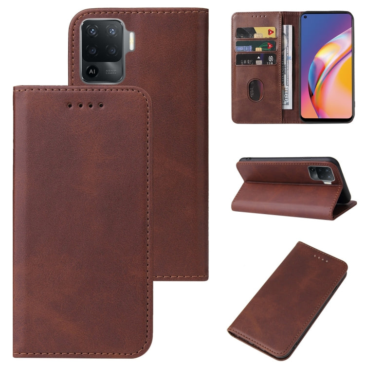 For OPPO Reno5 F Magnetic Closure Leather Phone Case