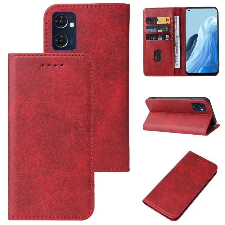 For OPPO Reno7 SE 5G Magnetic Closure Leather Phone Case