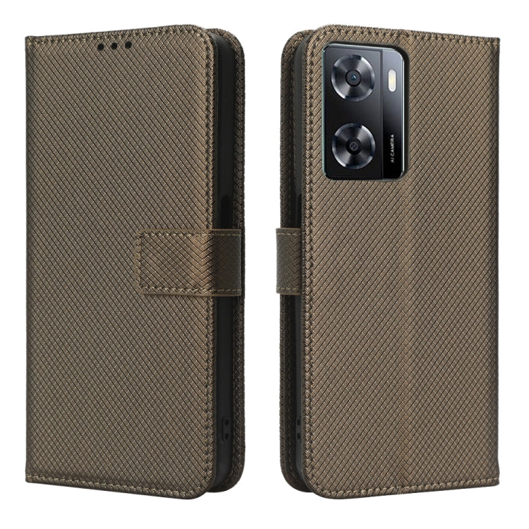 For OPPO A57 5G / 4G Diamond Texture Leather Phone Case