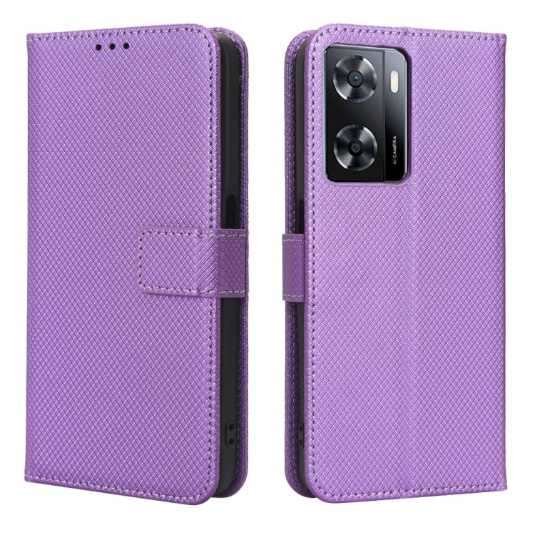 For OPPO A57 5G / 4G Diamond Texture Leather Phone Case