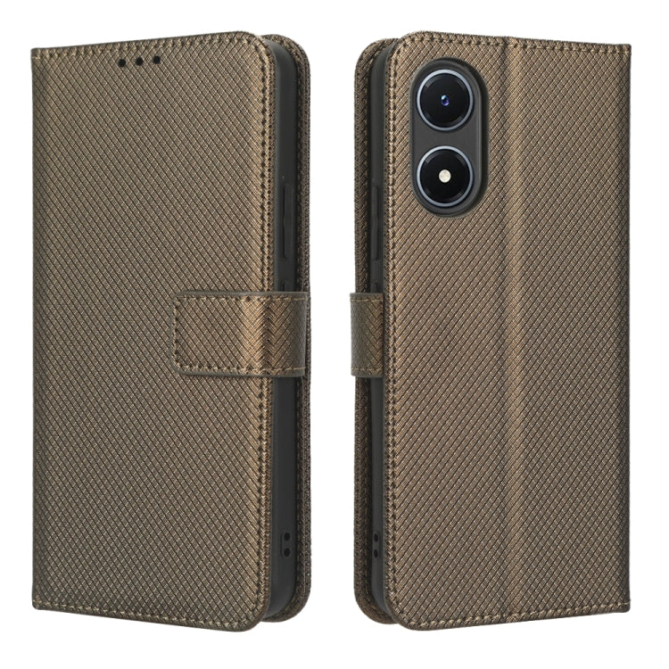 For vivo Y02s Diamond Texture Leather Phone Case