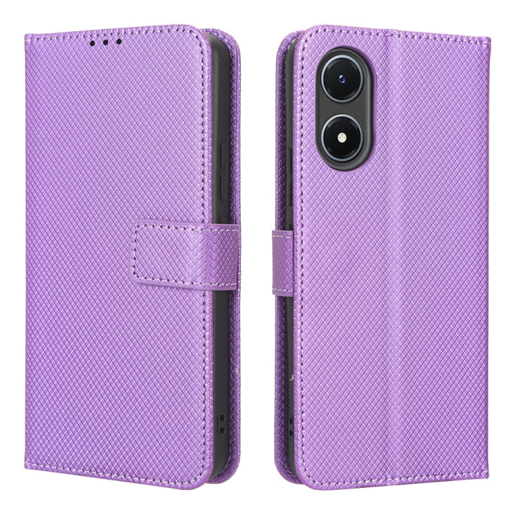 For vivo Y02s Diamond Texture Leather Phone Case