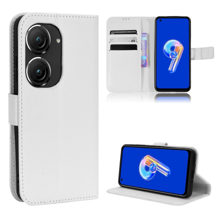For ASUS Zenfone 9 Diamond Texture Leather Phone Case