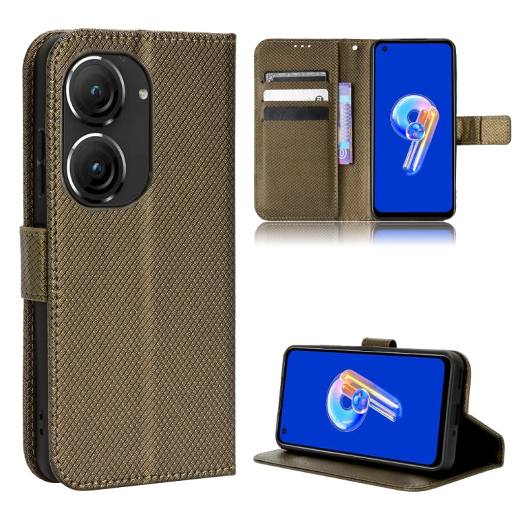For ASUS Zenfone 9 Diamond Texture Leather Phone Case