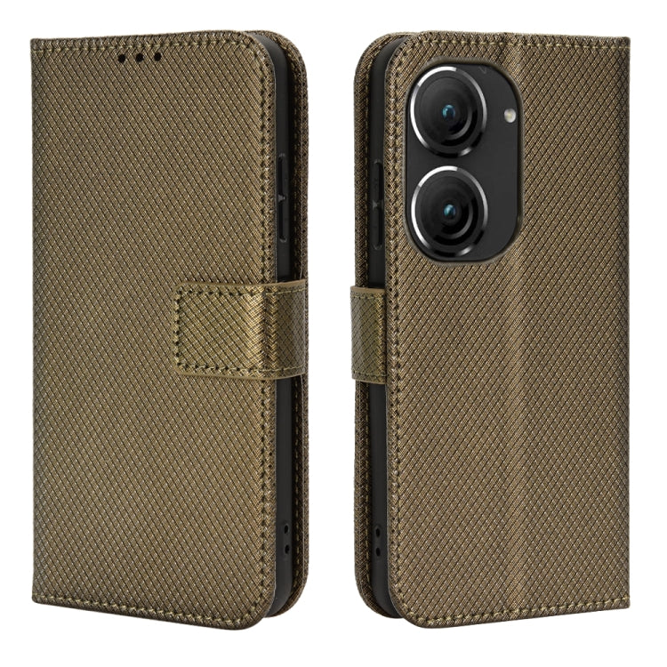 For ASUS Zenfone 9 Diamond Texture Leather Phone Case