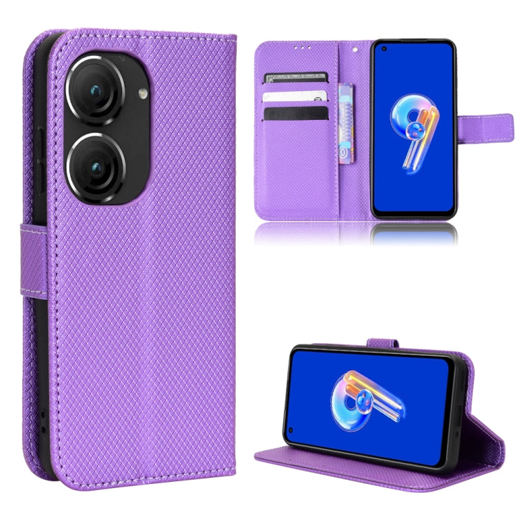 For ASUS Zenfone 9 Diamond Texture Leather Phone Case
