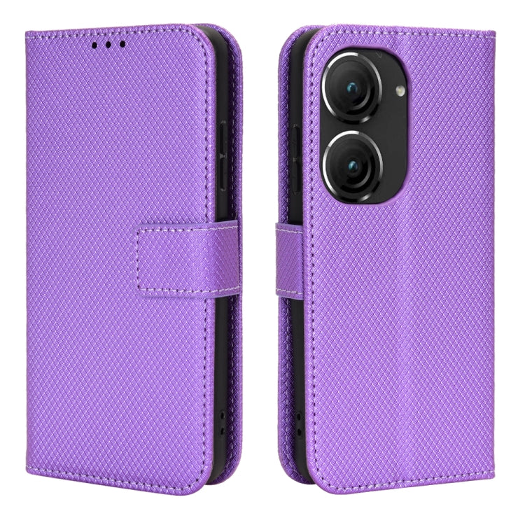 For ASUS Zenfone 9 Diamond Texture Leather Phone Case