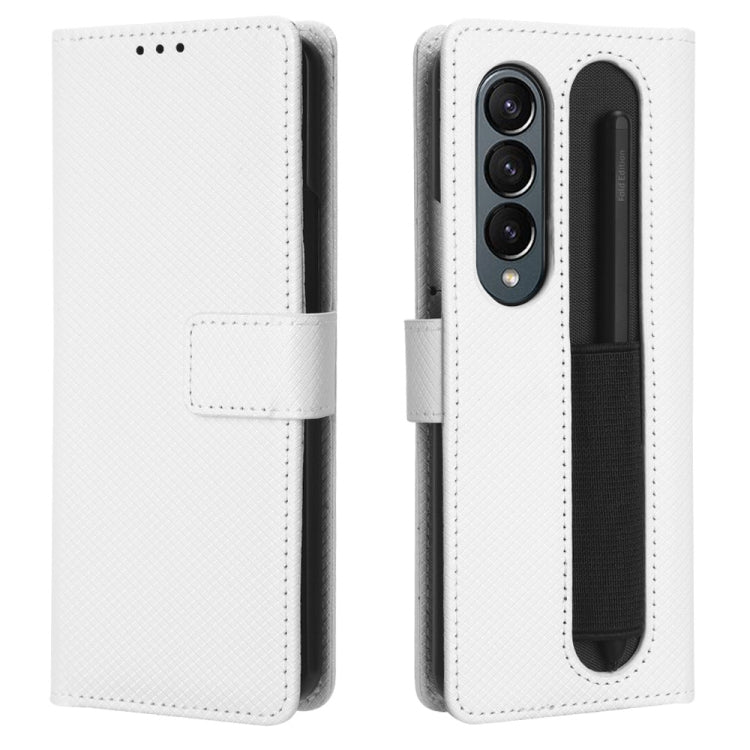 For Samsung Galaxy Z Fold4 5G Diamond Texture Leather Phone Case