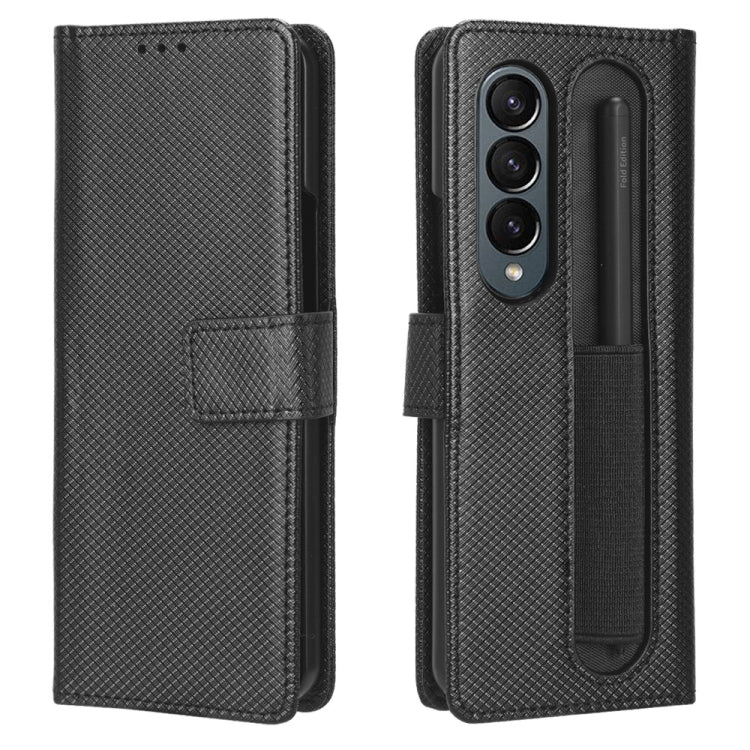 For Samsung Galaxy Z Fold4 5G Diamond Texture Leather Phone Case