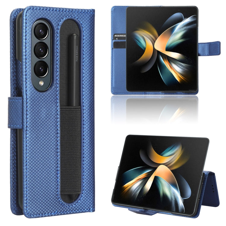 For Samsung Galaxy Z Fold4 5G Diamond Texture Leather Phone Case