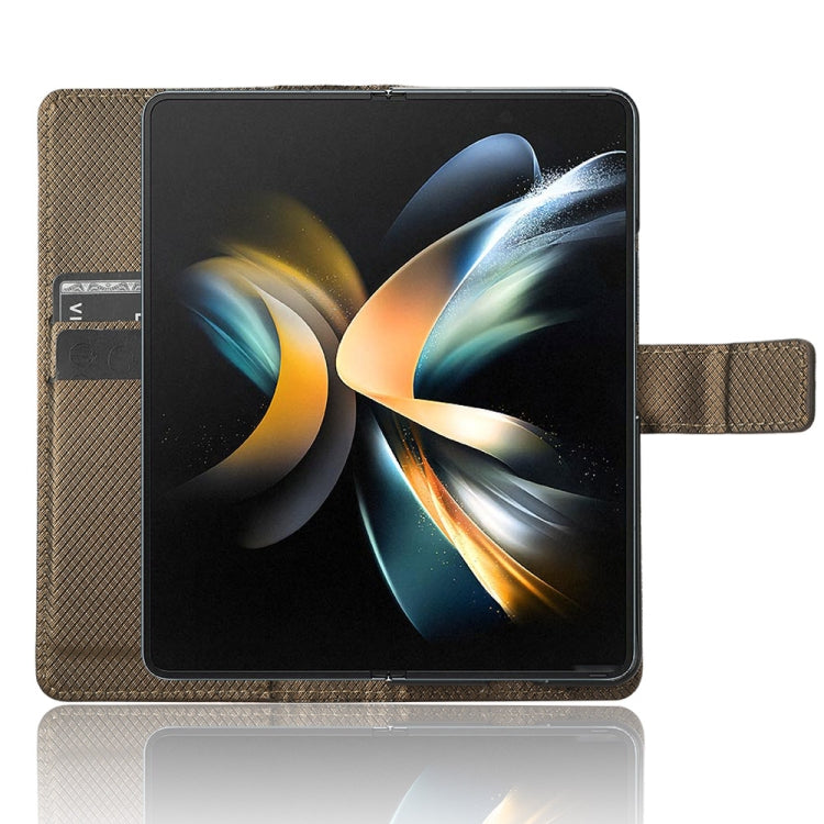 For Samsung Galaxy Z Fold4 5G Diamond Texture Leather Phone Case