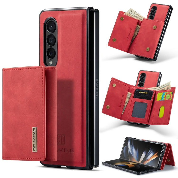 For Samsung Galaxy Z Fold4 DG.MING M1 Series 3-Fold Multi Card Wallet  Phone Case
