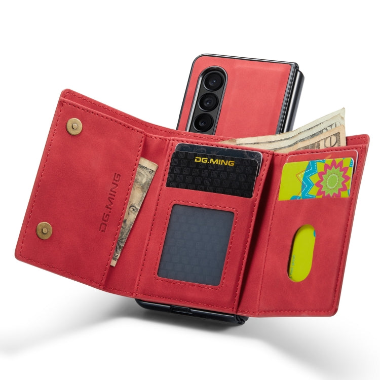 For Samsung Galaxy Z Fold4 DG.MING M1 Series 3-Fold Multi Card Wallet  Phone Case