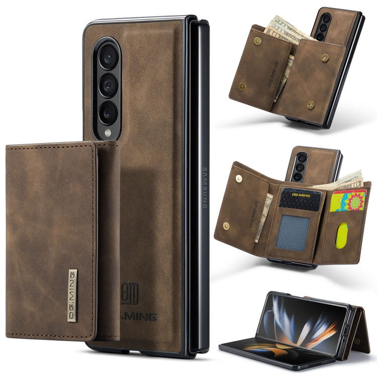 For Samsung Galaxy Z Fold4 DG.MING M1 Series 3-Fold Multi Card Wallet  Phone Case