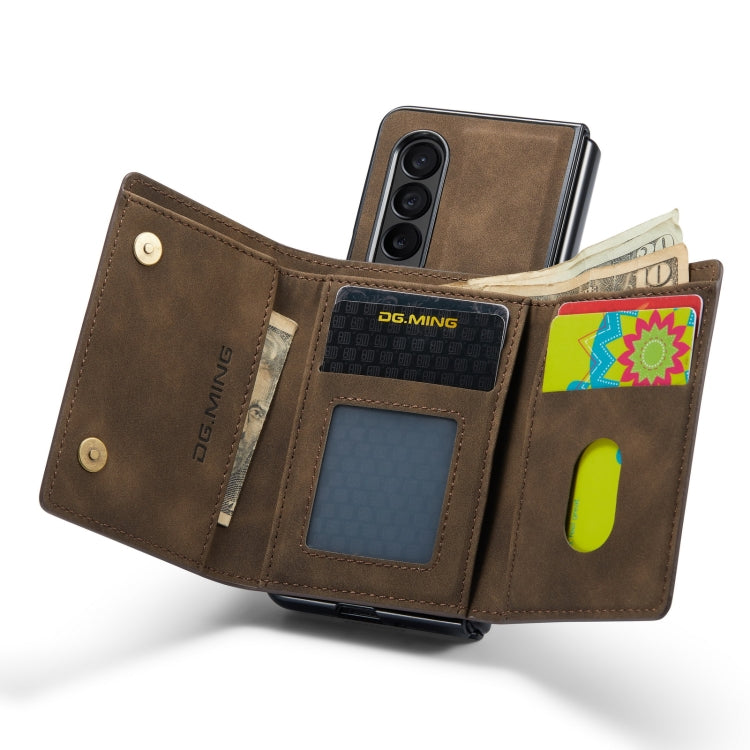 For Samsung Galaxy Z Fold4 DG.MING M1 Series 3-Fold Multi Card Wallet  Phone Case