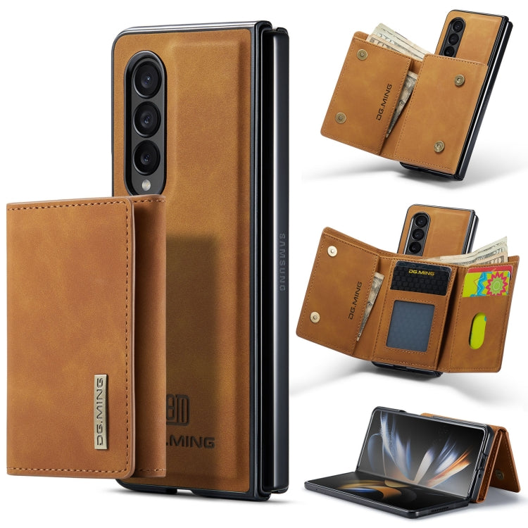 For Samsung Galaxy Z Fold4 DG.MING M1 Series 3-Fold Multi Card Wallet  Phone Case