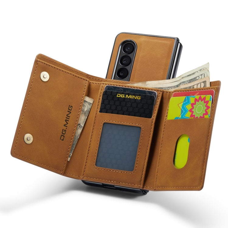 For Samsung Galaxy Z Fold4 DG.MING M1 Series 3-Fold Multi Card Wallet  Phone Case