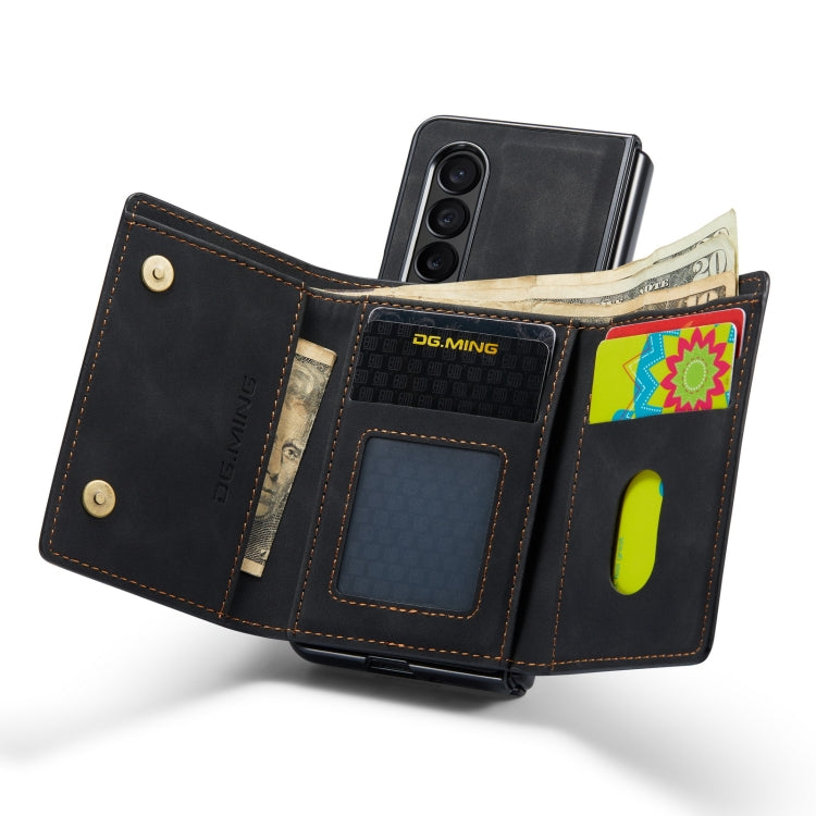 For Samsung Galaxy Z Fold4 DG.MING M1 Series 3-Fold Multi Card Wallet  Phone Case