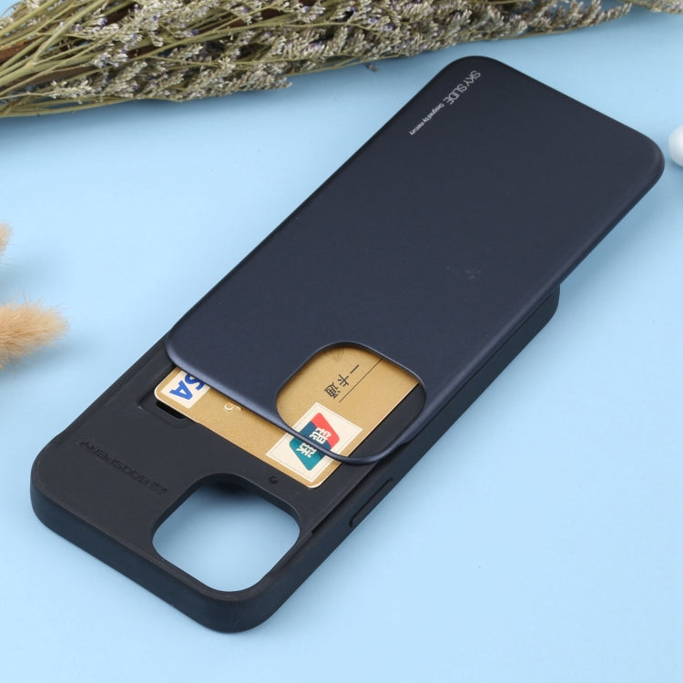 For iPhone 14 Plus GOOSPERY SKY SLIDE BUMPER Sliding Card Slot Phone Case