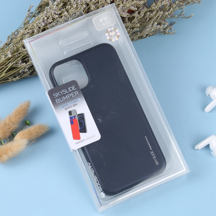 For iPhone 14 Plus GOOSPERY SKY SLIDE BUMPER Sliding Card Slot Phone Case