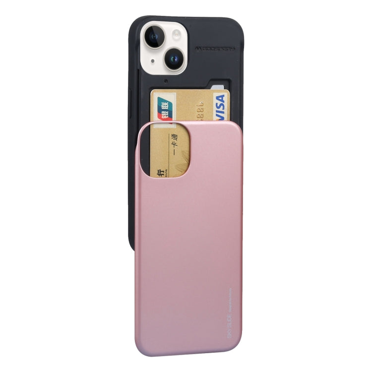 For iPhone 14 Plus GOOSPERY SKY SLIDE BUMPER Sliding Card Slot Phone Case
