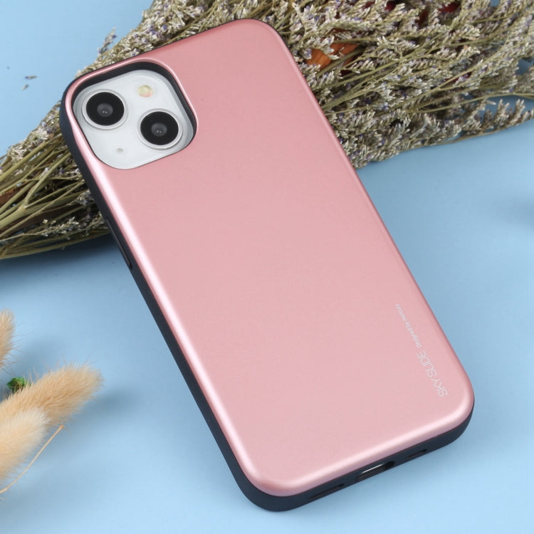 For iPhone 14 Plus GOOSPERY SKY SLIDE BUMPER Sliding Card Slot Phone Case