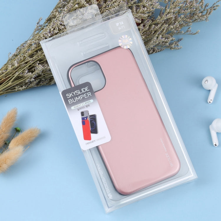 For iPhone 14 Plus GOOSPERY SKY SLIDE BUMPER Sliding Card Slot Phone Case