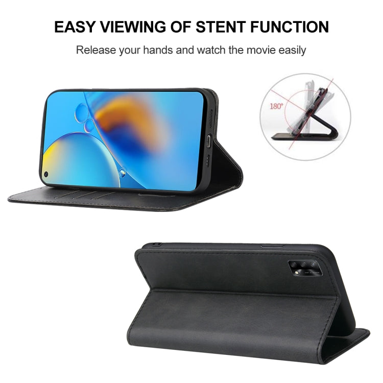 For OPPO F19 Magnetic Closure Leather Phone Case