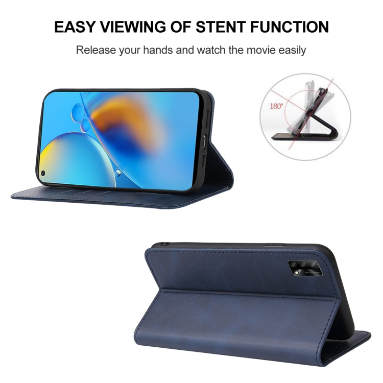 For OPPO F19 Magnetic Closure Leather Phone Case