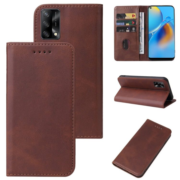 For OPPO F19 Magnetic Closure Leather Phone Case