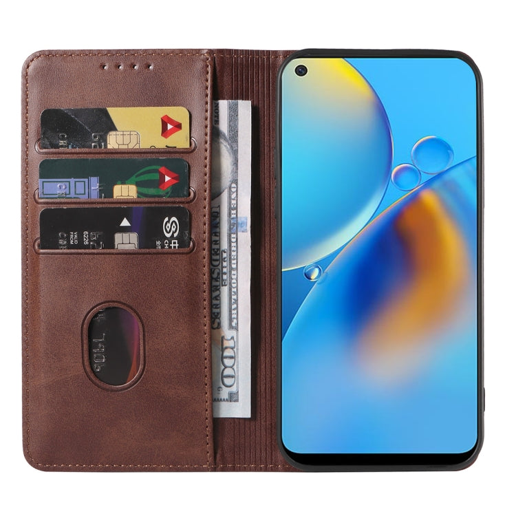 For OPPO F19 Magnetic Closure Leather Phone Case