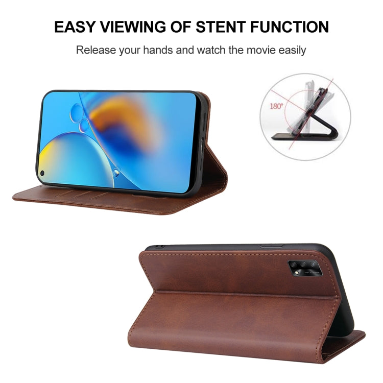 For OPPO F19 Magnetic Closure Leather Phone Case