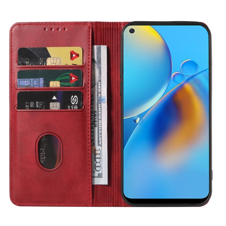For OPPO F19 Magnetic Closure Leather Phone Case