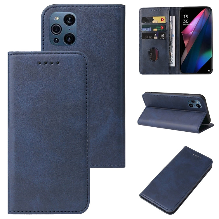 For OPPO Find X3 Magnetic Closure Leather Phone Case